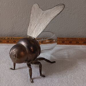 Silver and Glass Bee-Shaped Decorative Piece